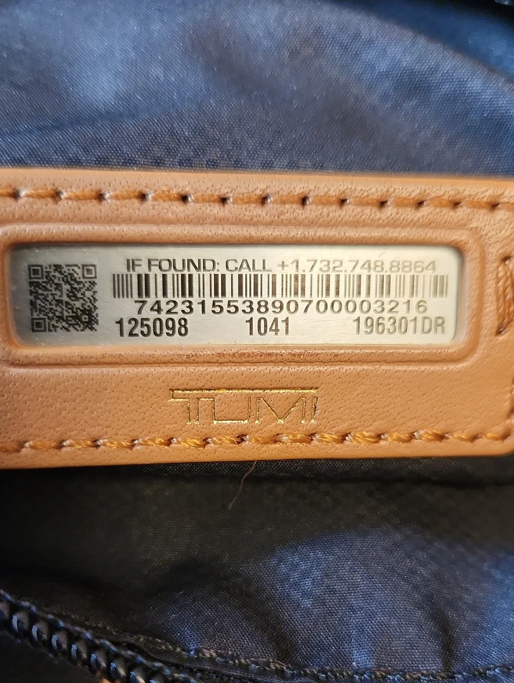 Tumi Voyager Harper Black Backpack with Tan Leather Accents
